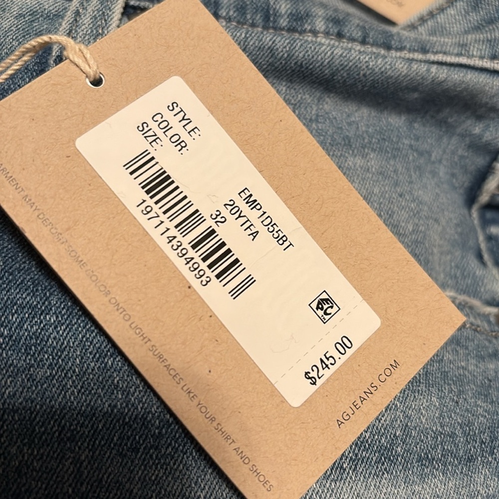 NWT AG-ED Denim 32 Farrah Boot Crop high rise fit - Picture 7 of 7